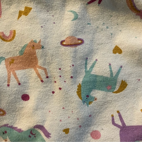 Girls Unicorn Fleece Zip-Up Hoodie Sweatshirt -M - Picture 3 of 5